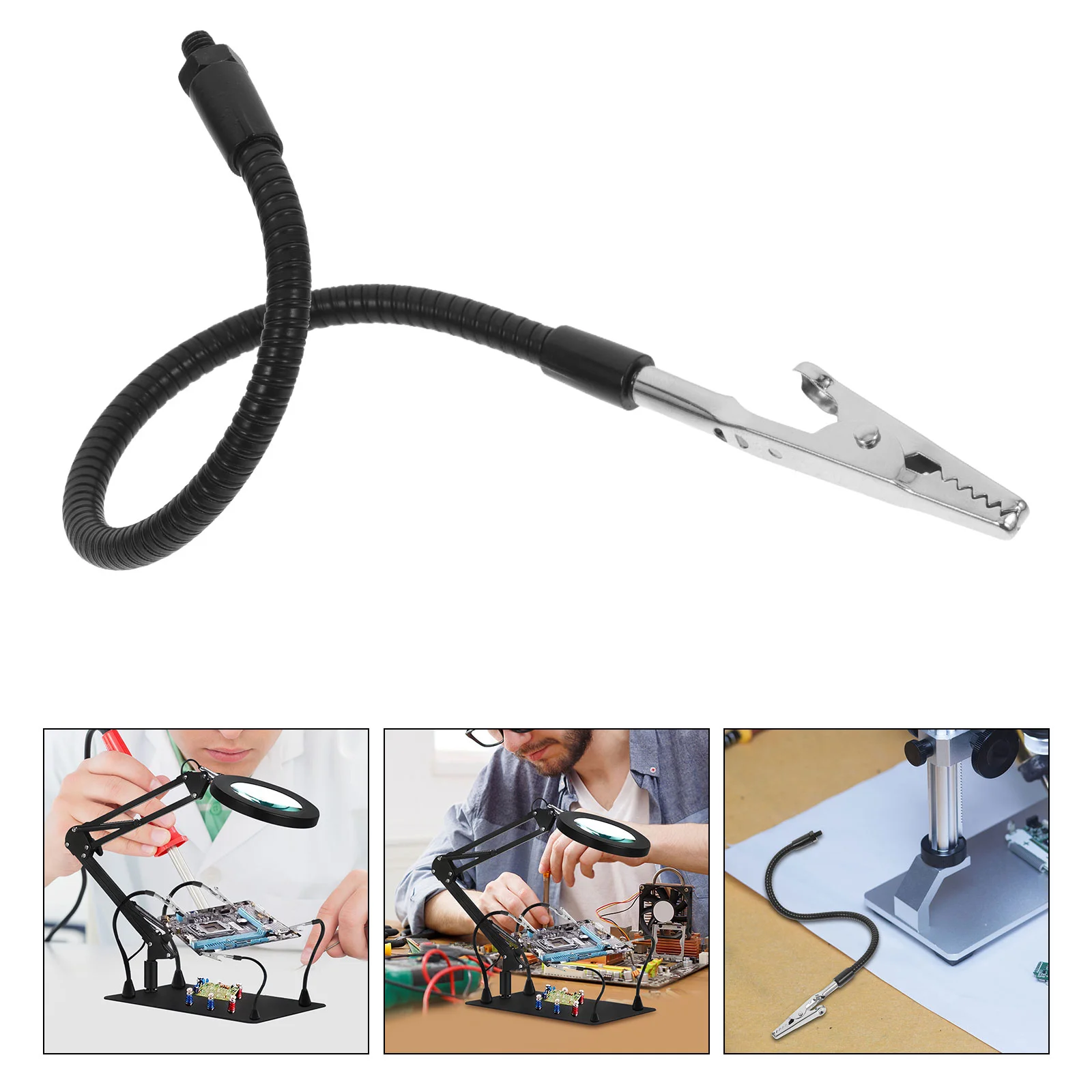 3 PCS Work Table Welding Fixing Fixture Third Hand Soldering Tools Alligator Clip Stations 2500X080X080CM Arm Iron Kit Black