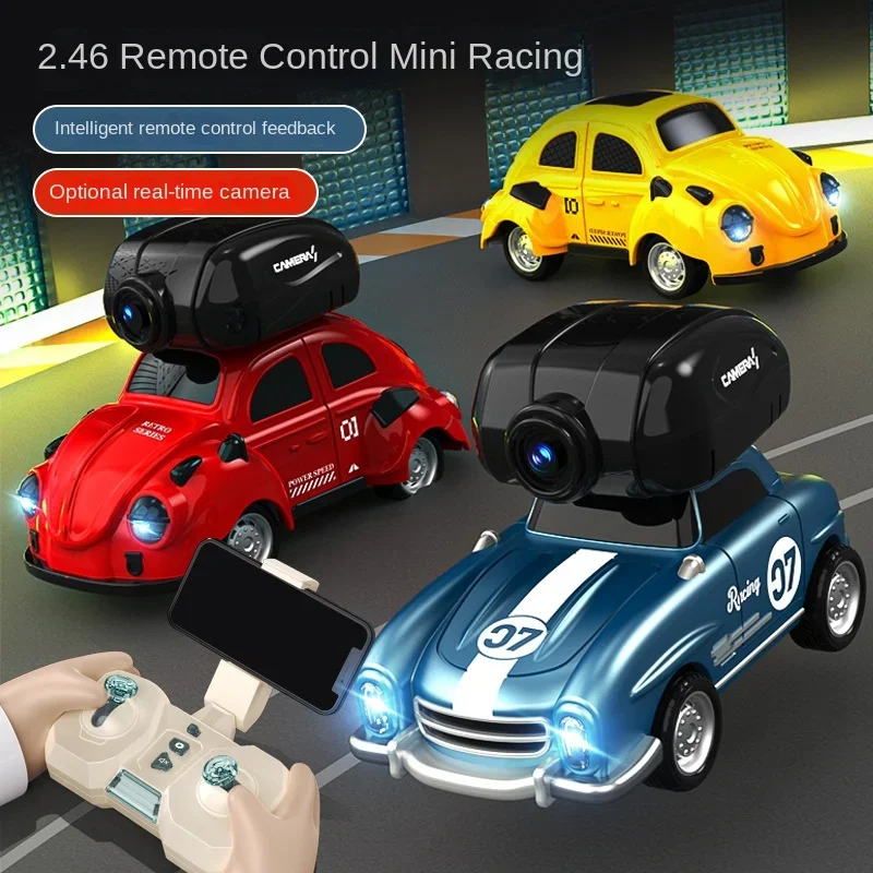1/46 4CH Mini RC Auto Beleuchtung Rennfahrzeug 2,4G Fernbedienung Autos Spielzeug mit abnehmbarer WIFI Kamera Spielzeug für Jungen Kinder Geschenke