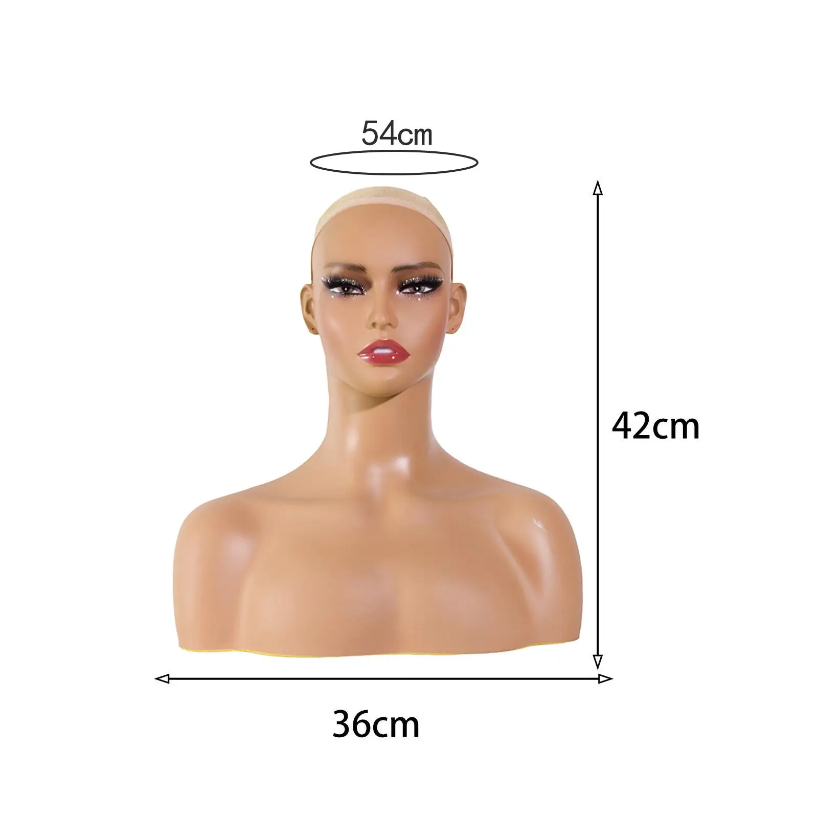 أنثى عارضة أزياء رئيس نموذج خفيفة الوزن القزم رئيس ماكياج أنثى رئيس لتصفيف الشعر شعر مستعار اكسسوارات التجميل قبعة نظارات