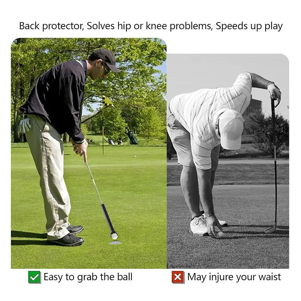 جديد كرة جولف صغيرة لاقط البلاستيك الأسود كرة جولف التقاط أدوات مضرب مفتوح الملعب المسترد في الهواء الطلق #5
