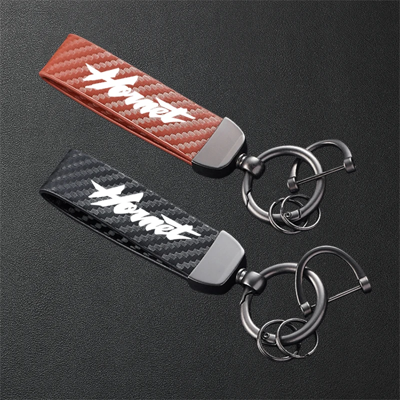 

For HONDA CB 1000 HORNET 1000 SP 2025 CB1000 Hornet Accessories Carbon Fiber Textured Leather Keychain Motorcycle Keyring