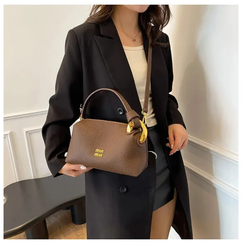 

Винтажная структурированная сумка-тоут для ланча — сумка через плечо из натуральной кожи со съемной пряжкой, компактная и роскошная, для офиса и путешествий