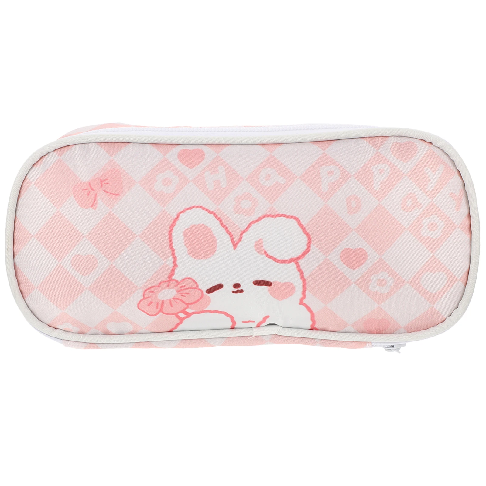 

Large Capacity Checkerboard Pattern Pencil Decorative Stationery Portable Pen Organizer Students Zipper Design Gift Large