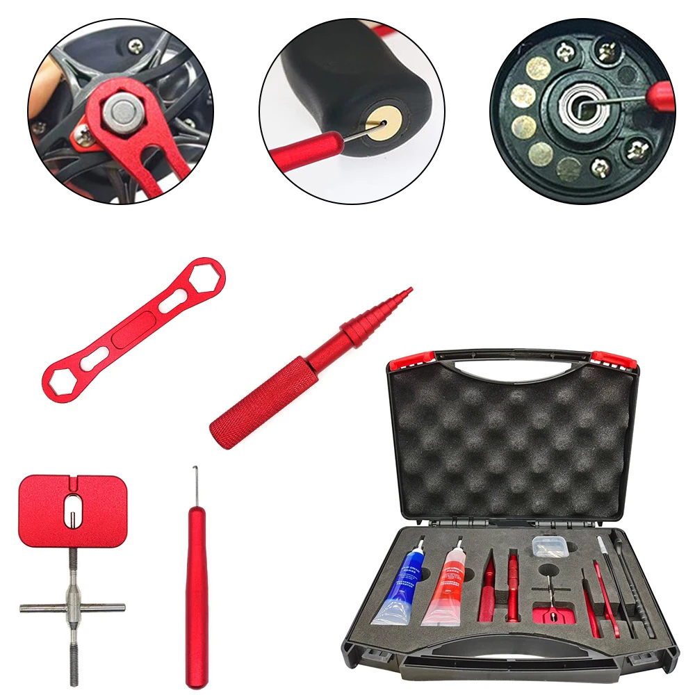 DIY Baitcasting Fishing Reel Matertial Repair Kits Combo Maintenance Tools Spool Dismantling Device Pin Oil And Grease Lubricant