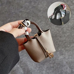 Mini borsa moda in pelle in microfibra per Airpods Pro 2 3 2 1 per Samsung Galaxy Buds per custodia per cuffie Xiaomi con cordino