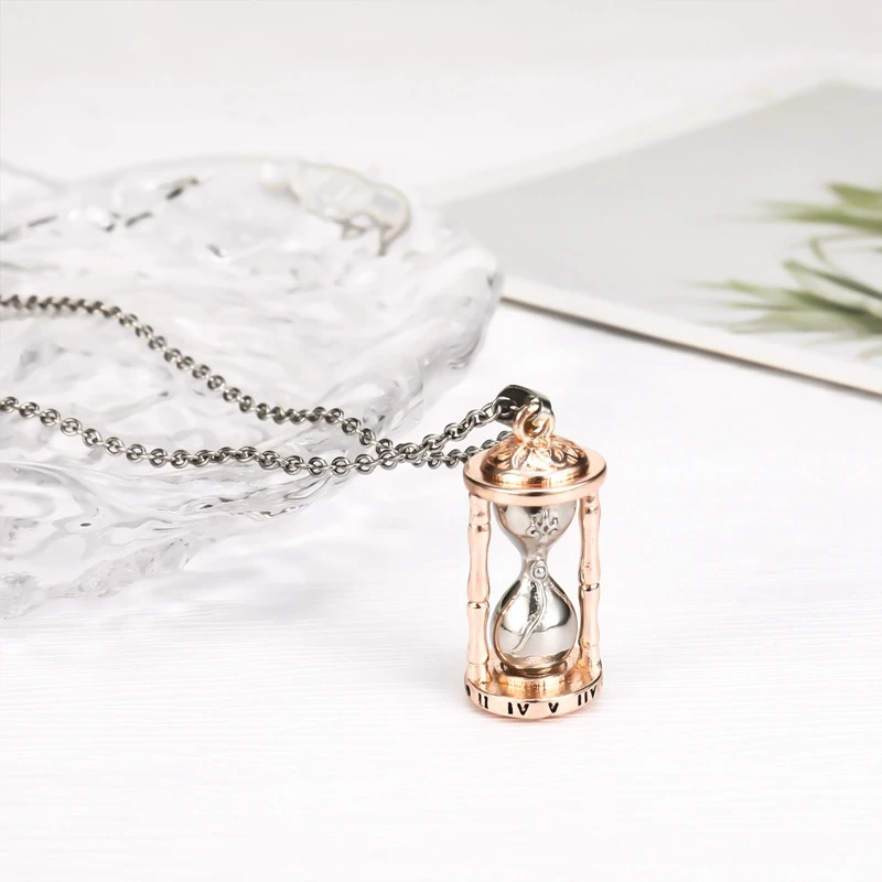 1PC Hourglass Urn Necklace Hourglass Glass Ashes Urn Necklace For Family Pet Ashes Urn Cremation Memorial Keepsake Jewelry Gifts