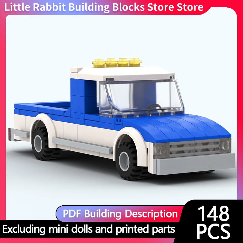 City Car Model MOC Building Bricks Passenger And Cargo Pickup Truck Modular Technology Children Holiday Gifts Assemble Toys Suit