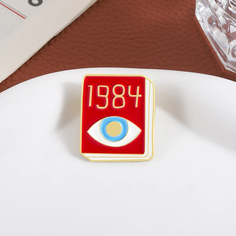 1984 Novel Book Enamel Pins Orwell Anti-totalitarian Writer Brooches Badge Lapel Pin Accessories Gift for Friends