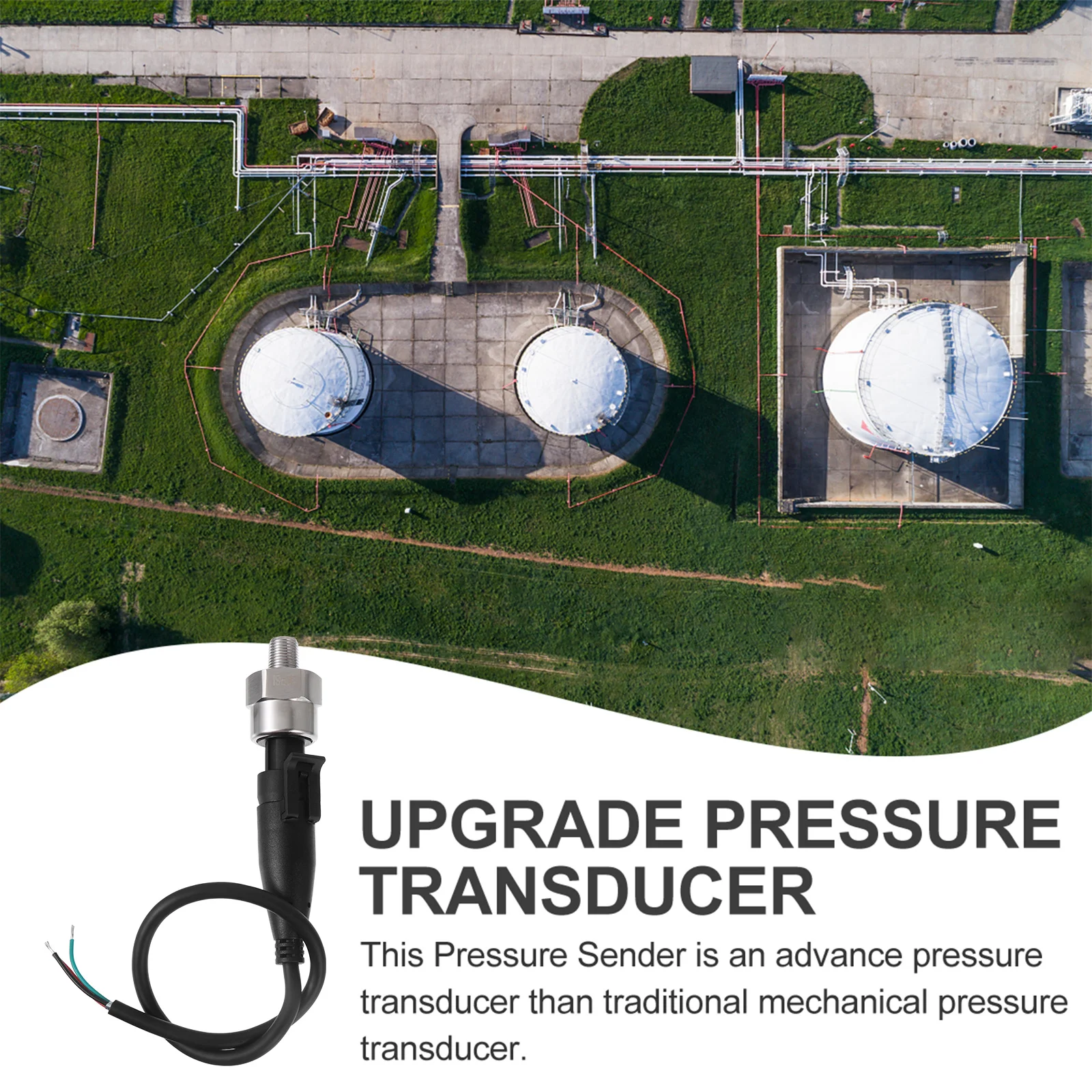 

30 Psi Stainless Steel Pressure Transducer Advanced Pressure Sender Sensor for Oil Fuel Air Water Testing Device