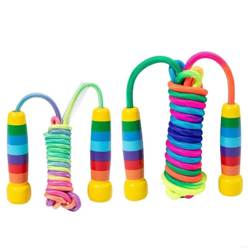 

Q84C Children Skipping Rope, 2.5m/5m Adjustable Skipping Rope for Children with Wood Handle, Skipping Rope for Boys and Girls