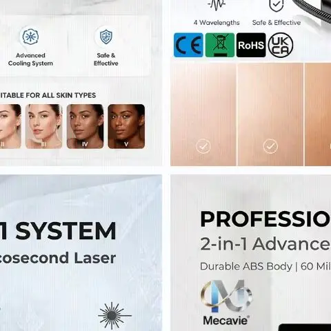 FAC 5000W 2‑In‑1 Laser Beauty Machine 5 Wavelength Hair Removal Picosecond RF Skin Rejuvenation Salon Household Beauty Equipment