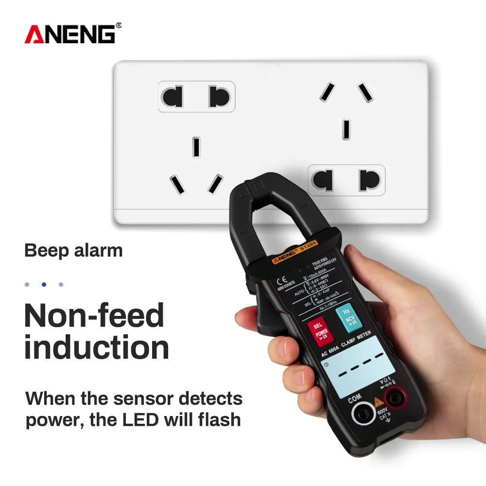 ANENG ST205 Digital Electric Professional Clamp Meter DC/AC Multimeter Current Clamp Intelligent Automatic Voltage Tester Tool