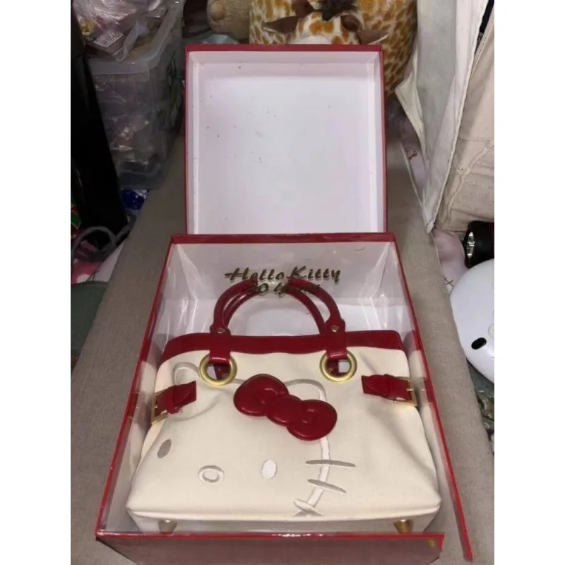 Baru Kawaii Hello Kitty Kartun Wanita Y2k Tas Kanvas Kapasitas Besar Tas Tote Peluches Bahu Bolsas Para Mujeres Hadiah Mochilas