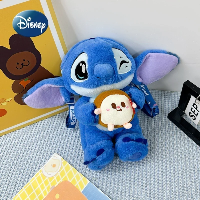 Disney Stitch Nowa Dziecięca Pluszowa Torebka Cartoon Urocza Mini Pluszowa Torba na Ramię Modna Dziecięca Pluszowa Torba na Ramię typu Crossbody