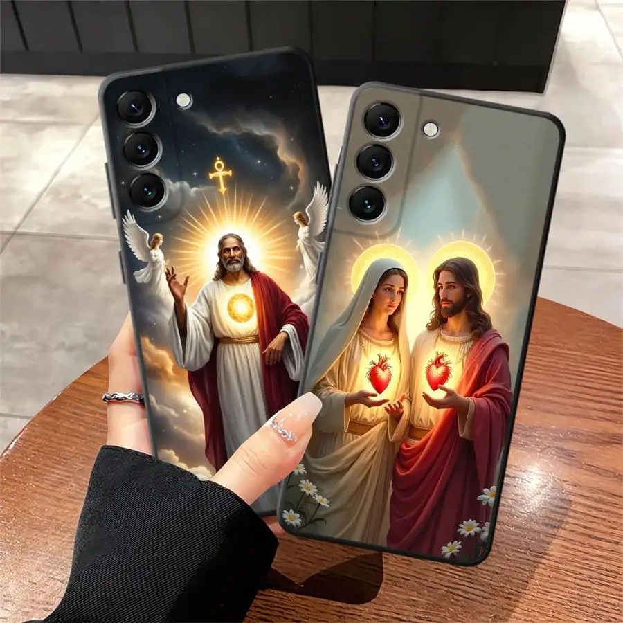 Funda Phone Cover Case for Samsung Galaxy A05 A04 A06 A13 A20 A12 A70 A17 A15 A16 A40 A50 Cartoon Jesus Pattern 