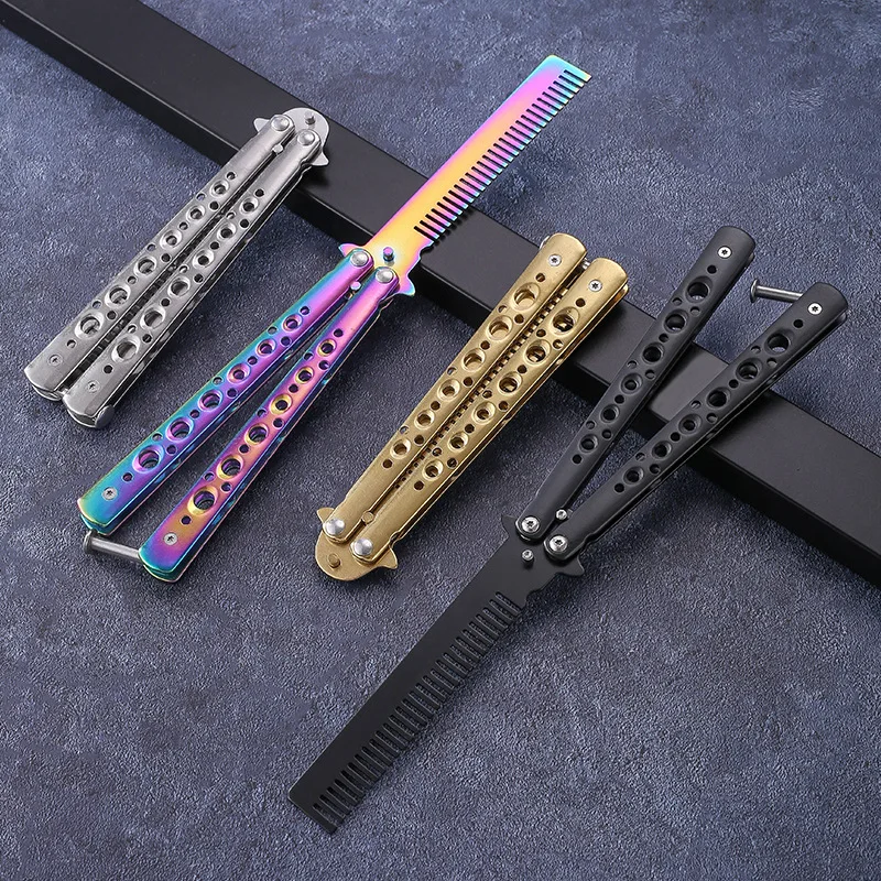 Folding Unsharpened Butterfly Training Outdoor Butterfly Comb Portable Hand Movement Training Tool Non-sharp Edge