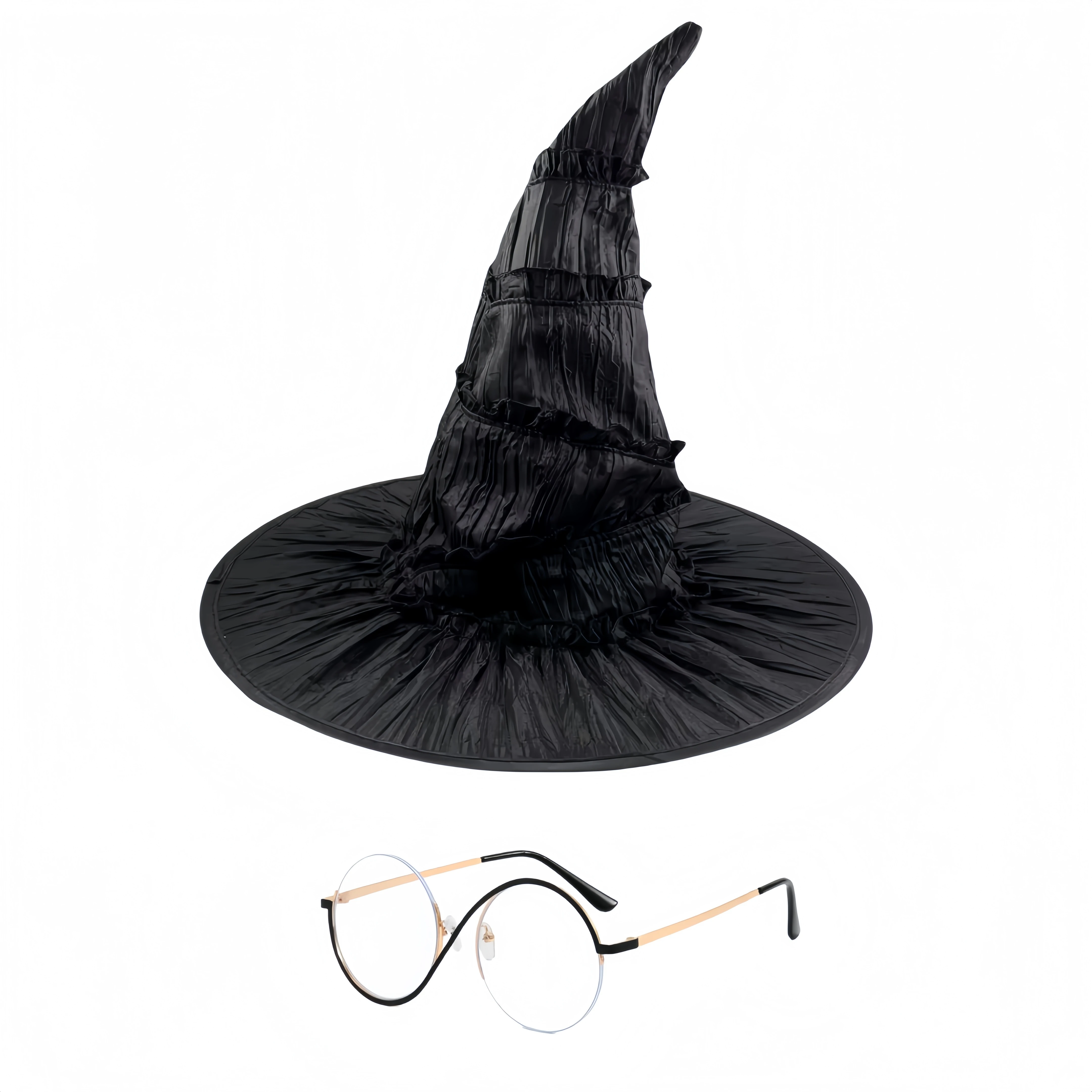 사악한 Elphaba 코스프레 모자 안경 안경 환타지아 의상 변장 여성용 롤 플레잉 할로윈 카니발 액세서리 소품