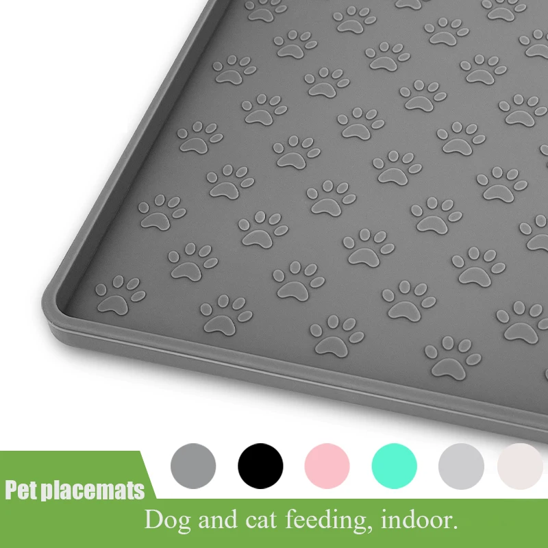 

Dog food mat silicone pet meal mat cat bowl mat pet feeding mat to prevent food and water overflow waterproof and easy to clean