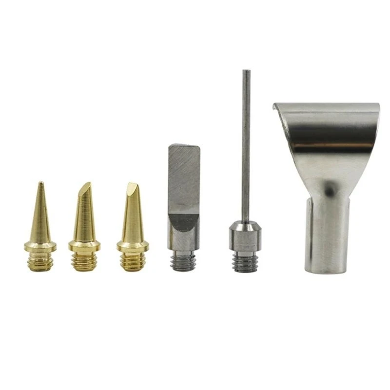 

652F Oxygen Easy Metal Welding Tip with Not Oxidation Gold Plating Iron Tip Attachments 6pcs For Gas Soldering Tool