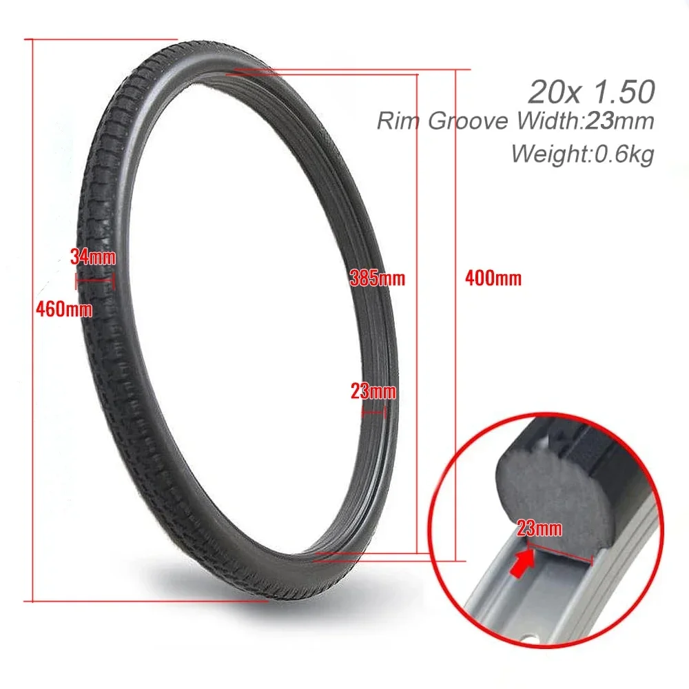 20x1.5 Bicycle Solid Tire Anti Stab Riding MTB Road Bike 20 Inch Tyre Folding Bicycle Tyres BMX Kids' Bike Tires