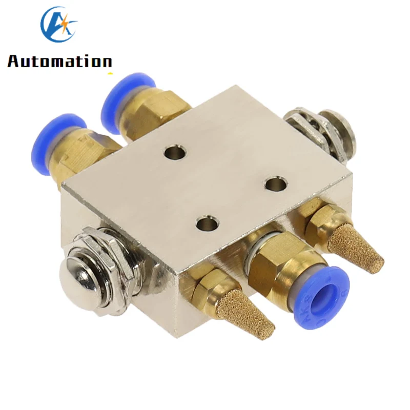 TAC2-41PP Reset Pneumatic Mechanical Exhaust Valve 2 Position 5 Way 1/8 Thread Spring Return Button Switch Fittings for Pneumati