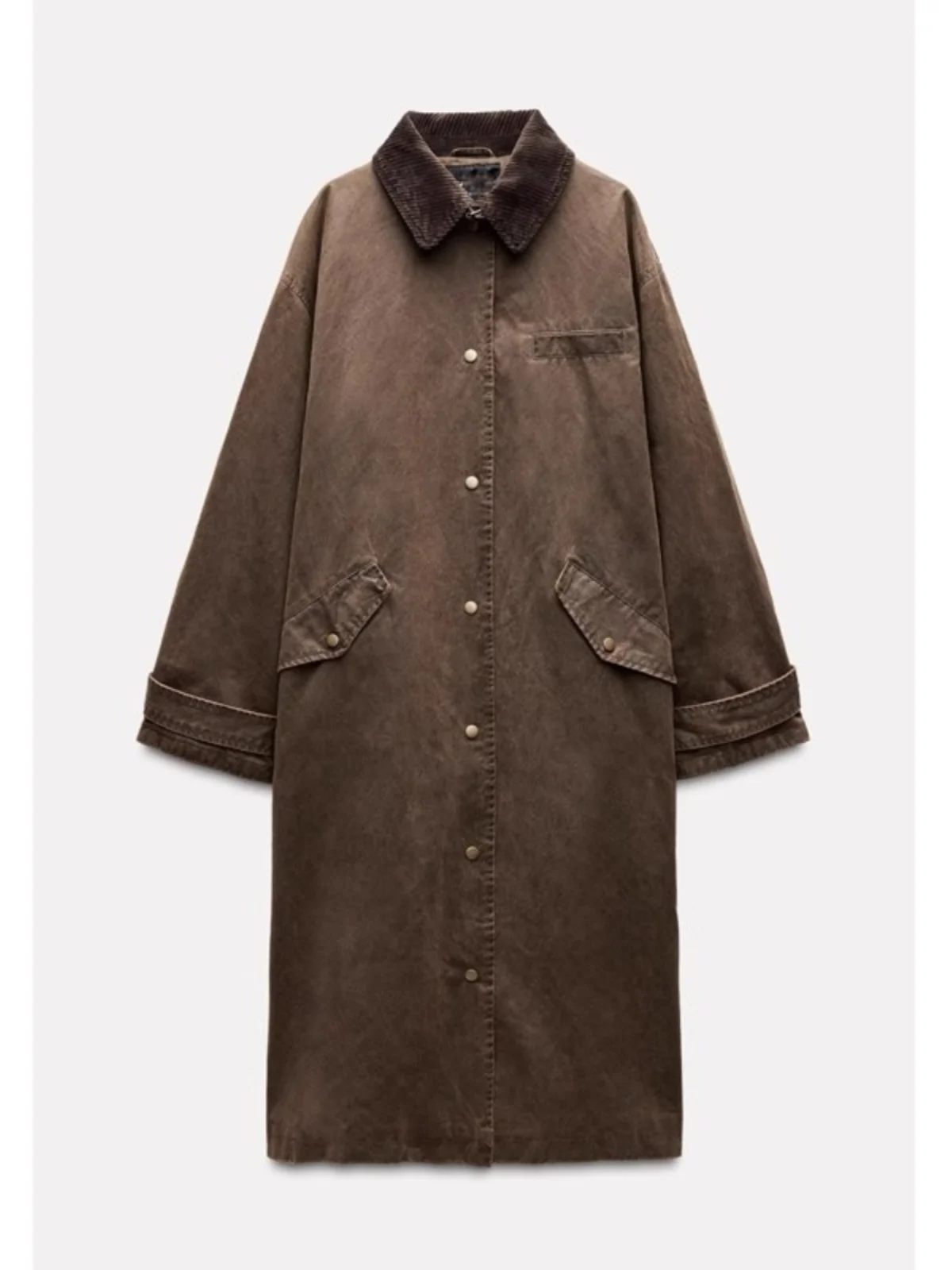 

Long Brown Overcoat Women's Lazy Sle Street Faion Windbreaker Coat Medium Length Single Button Closure Autumn Winter Oute...