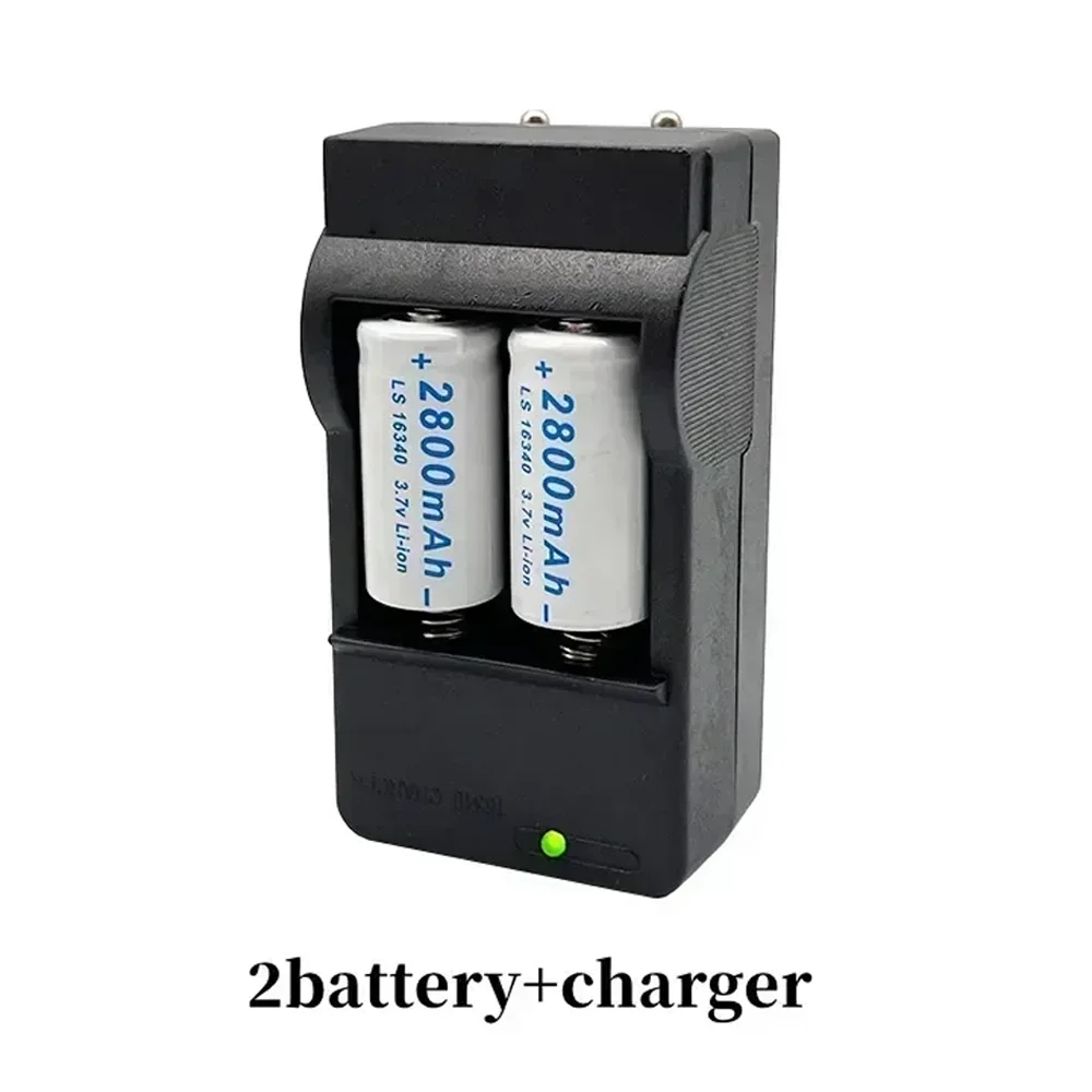 16340 Akku CR123A RCR 123 ICR 2800 mAh 3,7 V Sicherheitskamera-Akku Lithium-Ionen-L70 Plus-Ladegerät