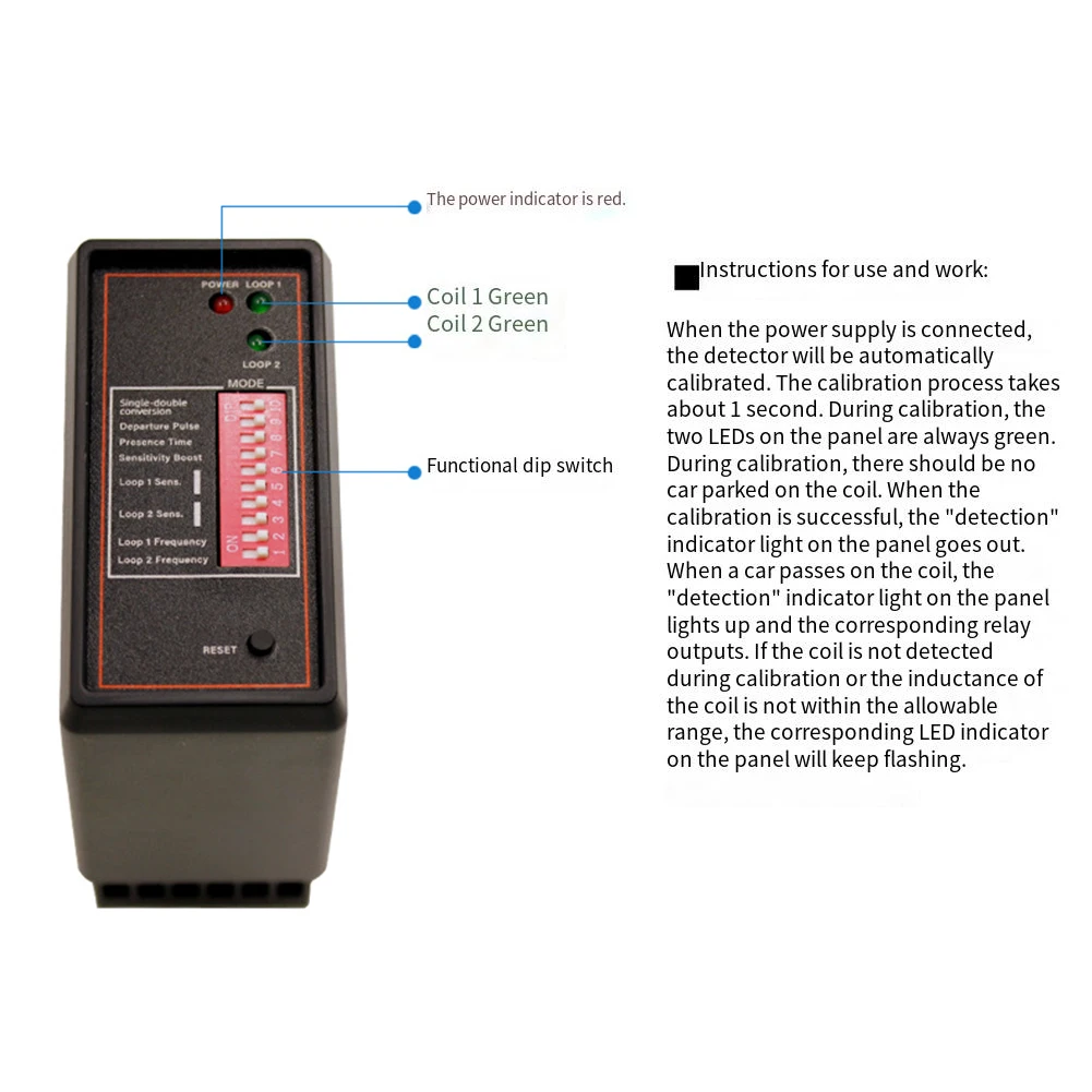 PD232 Dual-Channel Vehicle Loop Detector Sensor With Direction Detection And Adjustable Sensitivity For Parking Lot Gate Openers - view 3