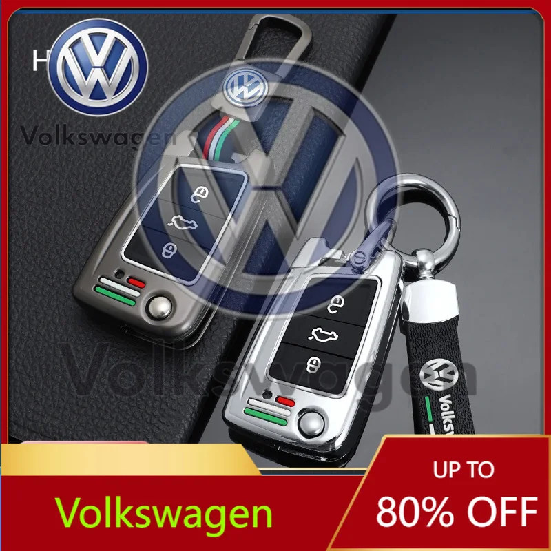 

Styling Mouldings Car Sticker For VOLKSWAGEN VW Zinc Alloy Silica Gel Car Flip Key Case Full Cover Fob Shell For VW Volkswagen G