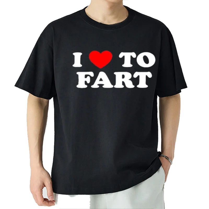 

Мужская футболка с принтом «Я люблю пердеж», забавные футболки для мужчин и женщин, хлопковая свободная футболка, одежда с круглым вырезом, дышащая, с коротким рукавом