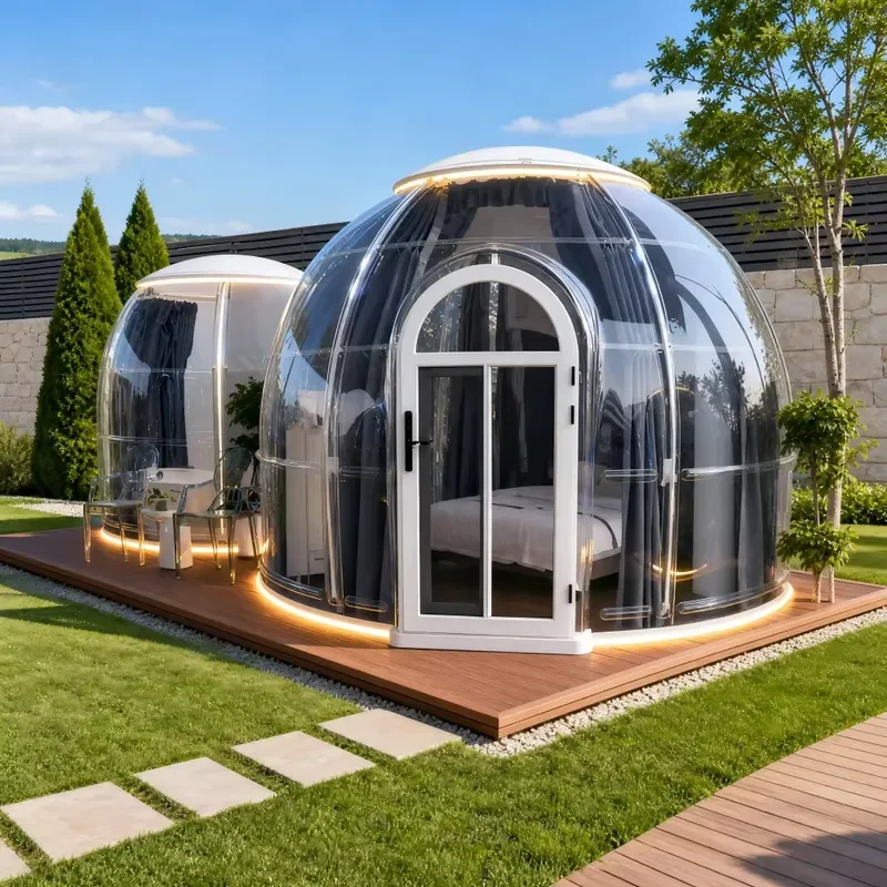 CE Certification Clear Polycarbonate Dome House Waterproof PC Starry Sky Dome for Outdoor Glamping Resort
