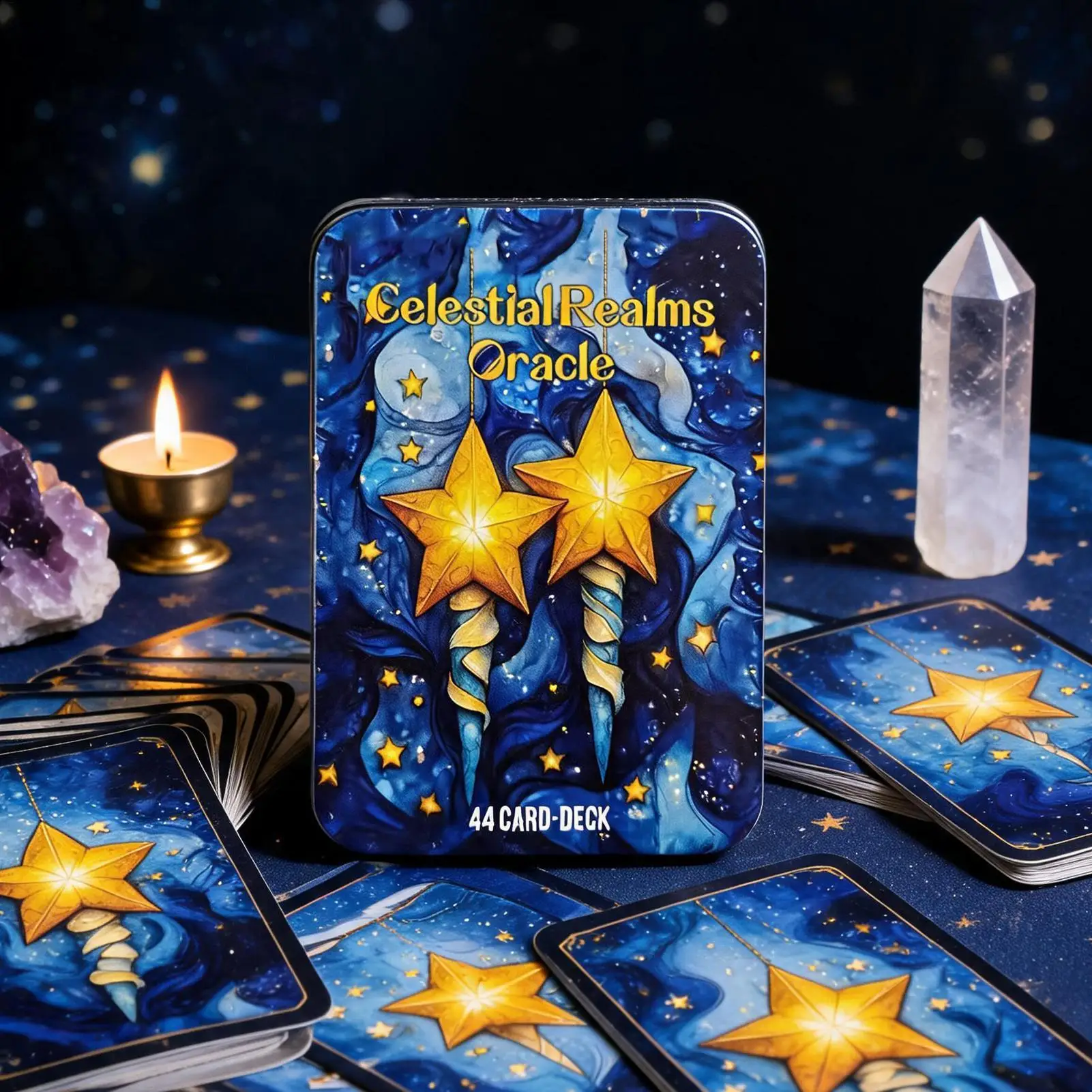 Tarot Oracle Cards English 44 Sheets Board Game Paper Prop Celestial Oracle Cards Beginners Tarot for Boys Girls Teens Students