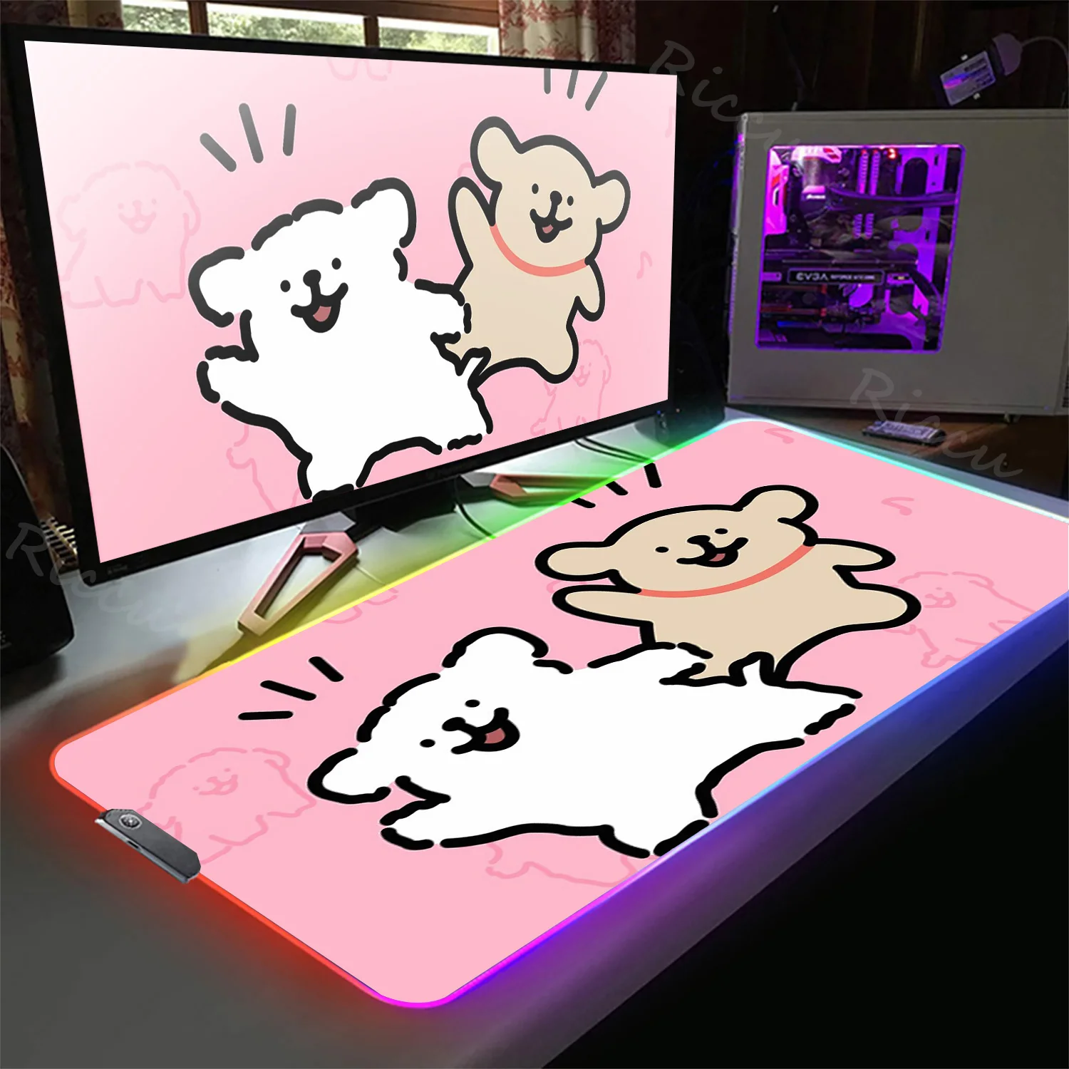 

Mouse Pad Rgb LED Light MousePads With Backlit MALTESE Dog RGB Mouse Pad Mausepad Gamer Computer Offices Mouspad