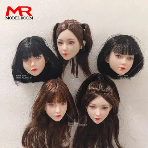 1/6 Skala Anime Flicka Rörliga Ögon Huvudskulptur Hårtransplantation Carving Modell Passar 12'' Soldier Pale Actionfigur Kroppsdockor 10 best sales 1 6 kvinnligt huvudskulptur - №7