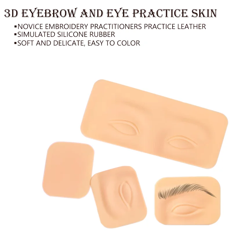 

3D Eye Practice Skin Eyebrow Mold Easy To Color Tool Permanent Makeup Tattoo Bionic Silicone Eye Makeup Training Practice Skin