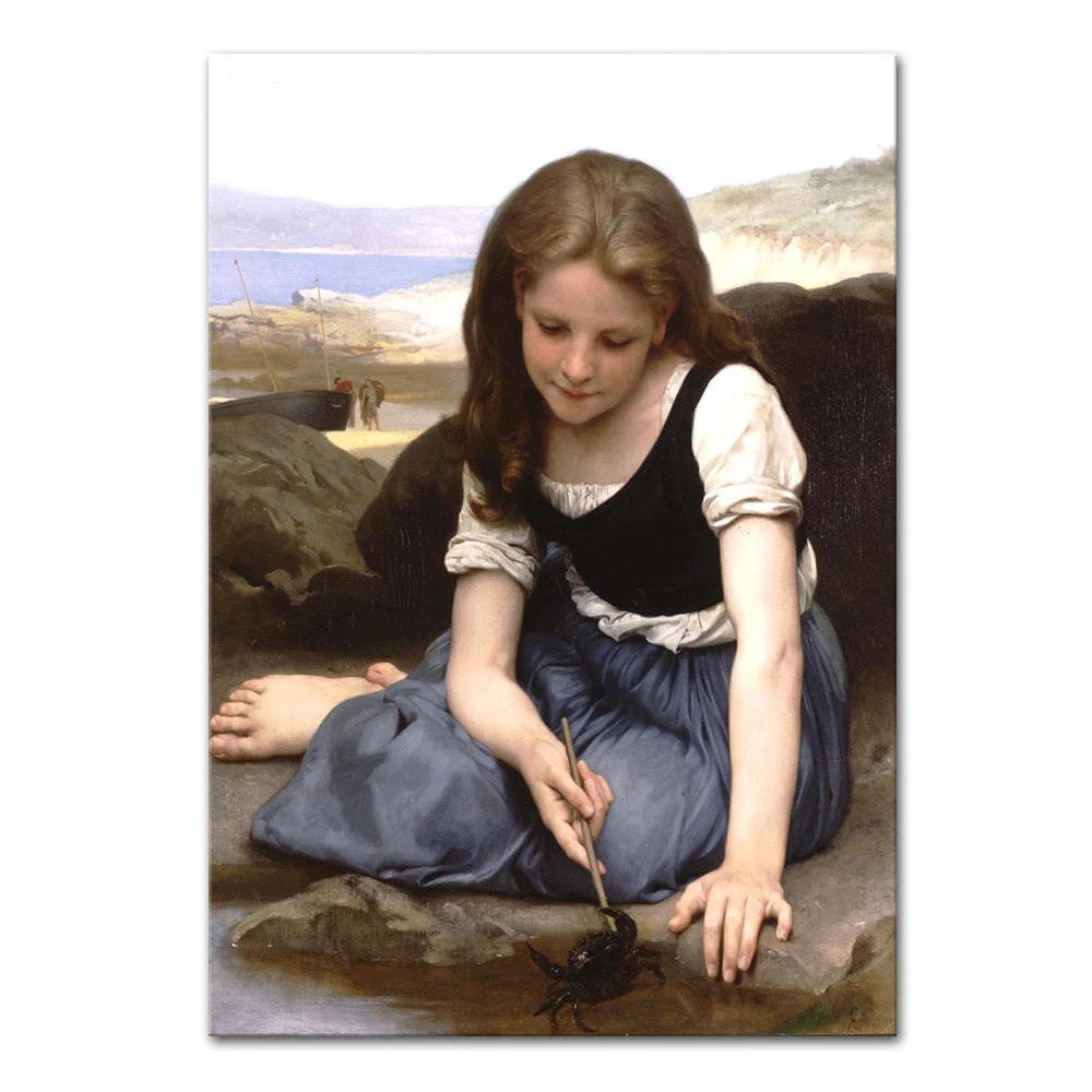 Arthyx,Printed Poster Angel\'s Of William Adolphe Bouguereau Oil Paintings On Canvas,Wall Art Pictures For Living Room Home Decor
