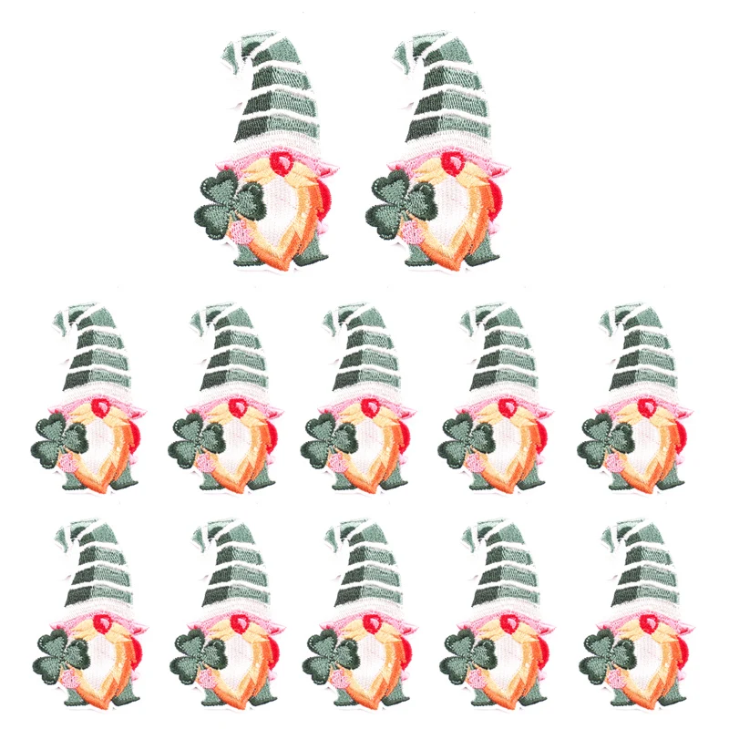 10 Cái/lô Lá Miếng Dán Cỏ Bốn Lá Thêu Miếng Dán Sắt Trên Miếng Dán Cho Clorhing Hoạt Hình Thêu Miếng Dán Trên Quần Áo DIY