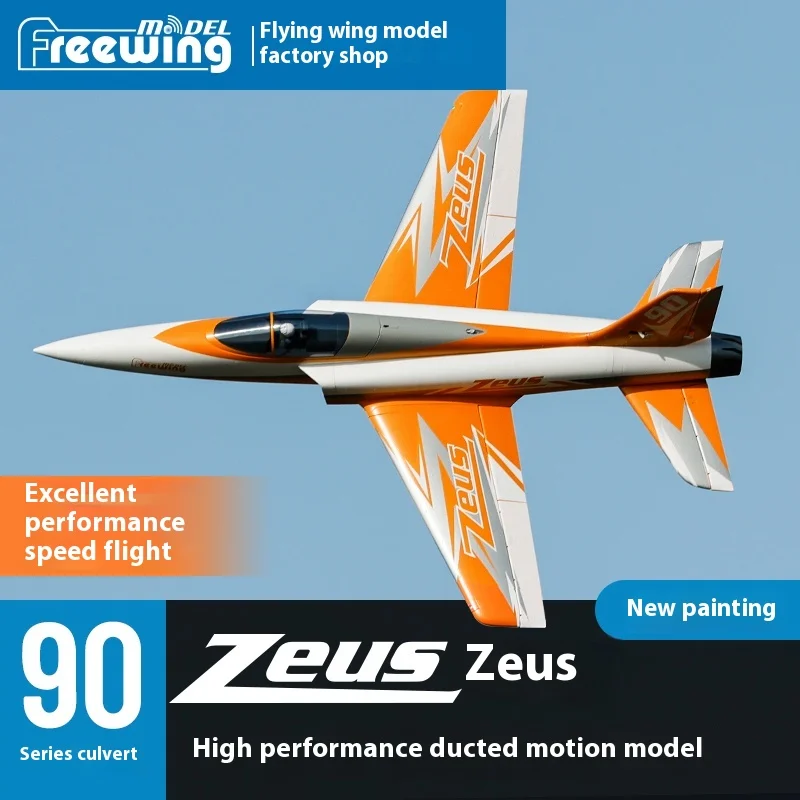 

Remote Control Aircraft Flying Wing Model 90mm Zeus Brand New Orange Painted Ducted Motion Model Aircraft