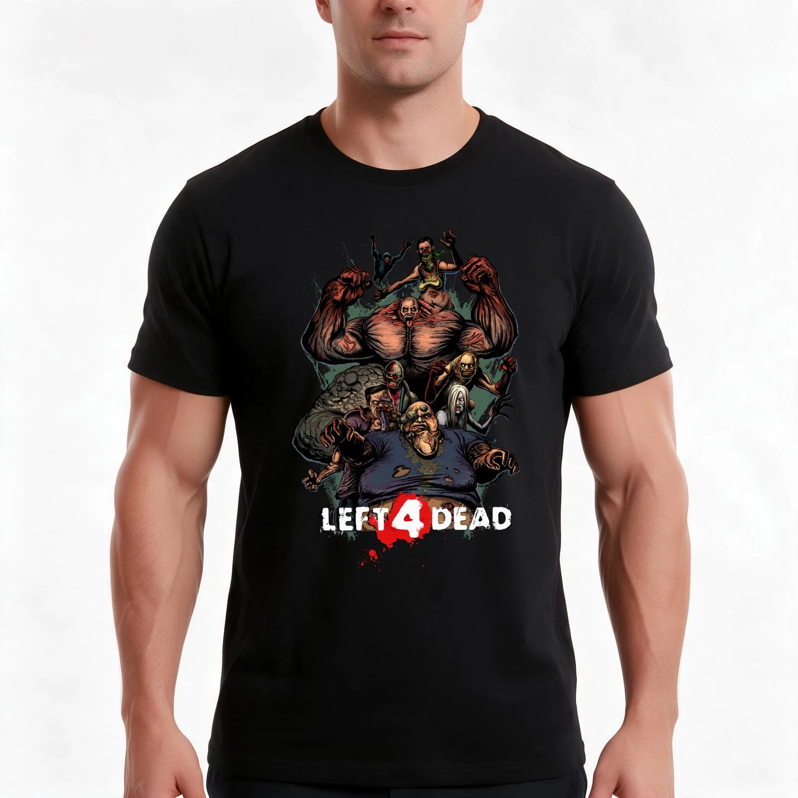 Valve Zombie Simulator T-Shirt, Summer Casual Cotton Tee, Oversized Streetwear Tops, Vintage Graphic Print, Unisex Men Women