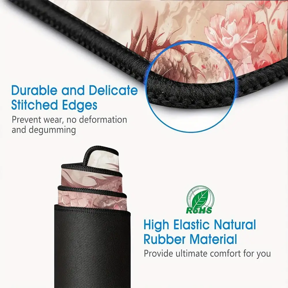 Japanese Art Dragon Mouse Pad hick anti-slip lock edge extra large mouse desk pad