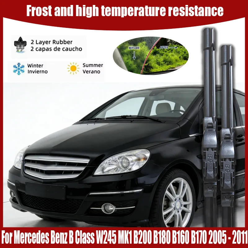 

Front Windshield Windscreen Blades For Mercedes Benz B Class W245 MK1 B200 B180 B160 B170 2005 - 2011 Car Wipers Rubber Strip