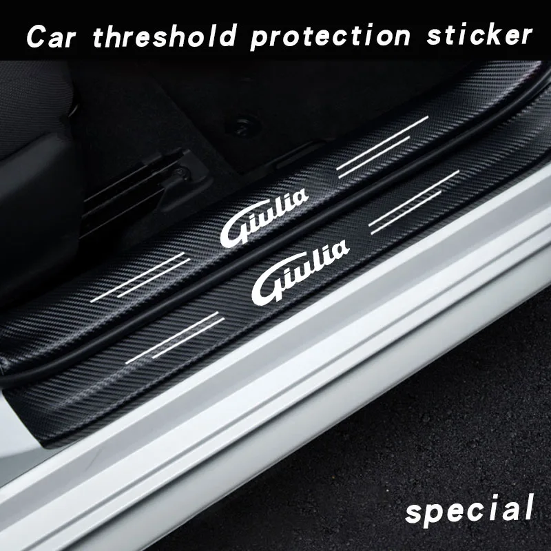 Carbon Fiber Car Trunk Bumper Protective Sticker For Alfa Romeo Giulia Car Accessorie doorsill Protective Sticker Tape
