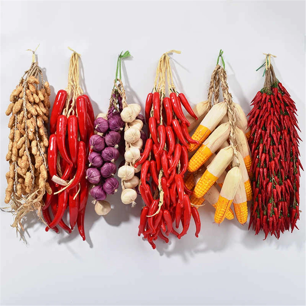 

fake vegetables strings chili pepper radish Carrot potato tomato cucumber eggplant garlic beans fake simulation vegetables model