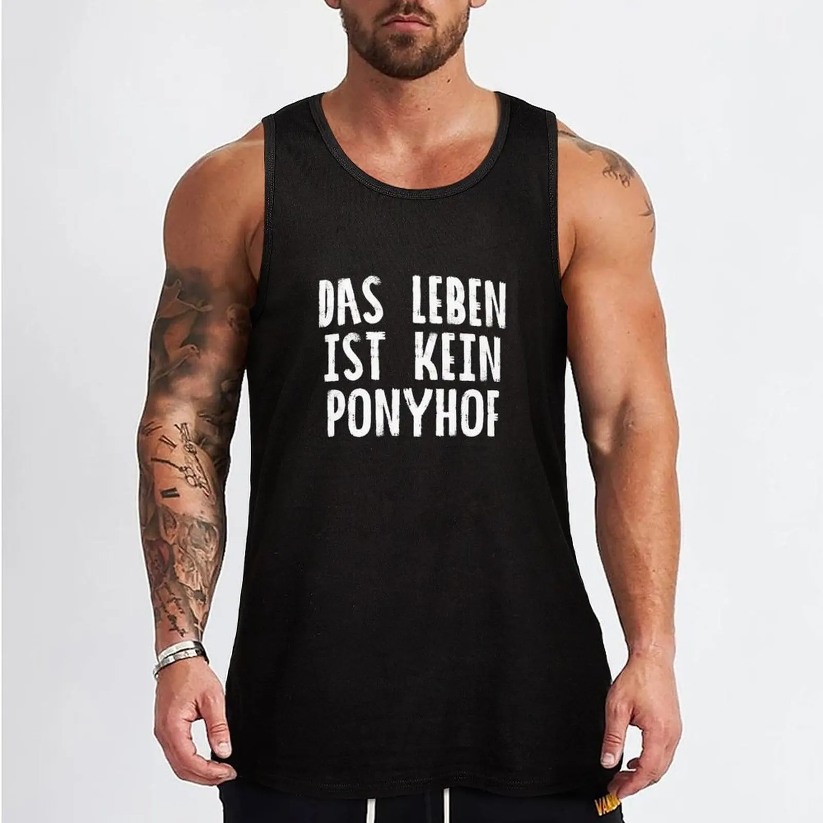 Das Leben Ist Kein Ponyhof Tank Top sports t-shirts for men Man sleeveless shirt gym men