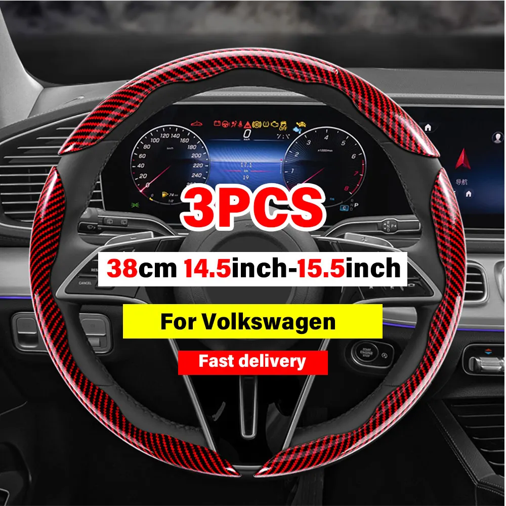 Car Steering Wheel Cover Fur Material Booster Cover Accessories For VW Volkswagen GOLF MK3 5 6 7 t5 t7 POLO Scisocco Passat TSI