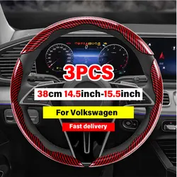 Auto lenkrad abdeckung pelz material verstärker abdeckung zubehör für vw volkswagen golf mk3 5 6 7 t5 t7 polo scisocco passat tsi