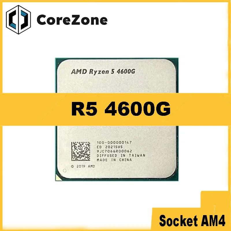 Used Ryzen 5 4600G R5 4600G 3.7GHz Six-Core Twelve-Thread 65W CPU Processor L3=8M 100-000000147 Socket AM4