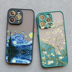 Coque antichoc souple pour iPhone, coque de téléphone, art, peinture à l'huile, Van Gogh, 7, 8, 16, 15, 14, 11, 12, 13 Pro Max, Mini X, Poly XS Max