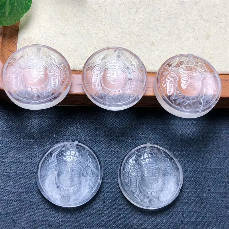 3PCS Natural Clear Quartz Lucky Zajiram Pendant Reiki Mineral Jewelry Healing Stone For Men Women Decoration Jewelry