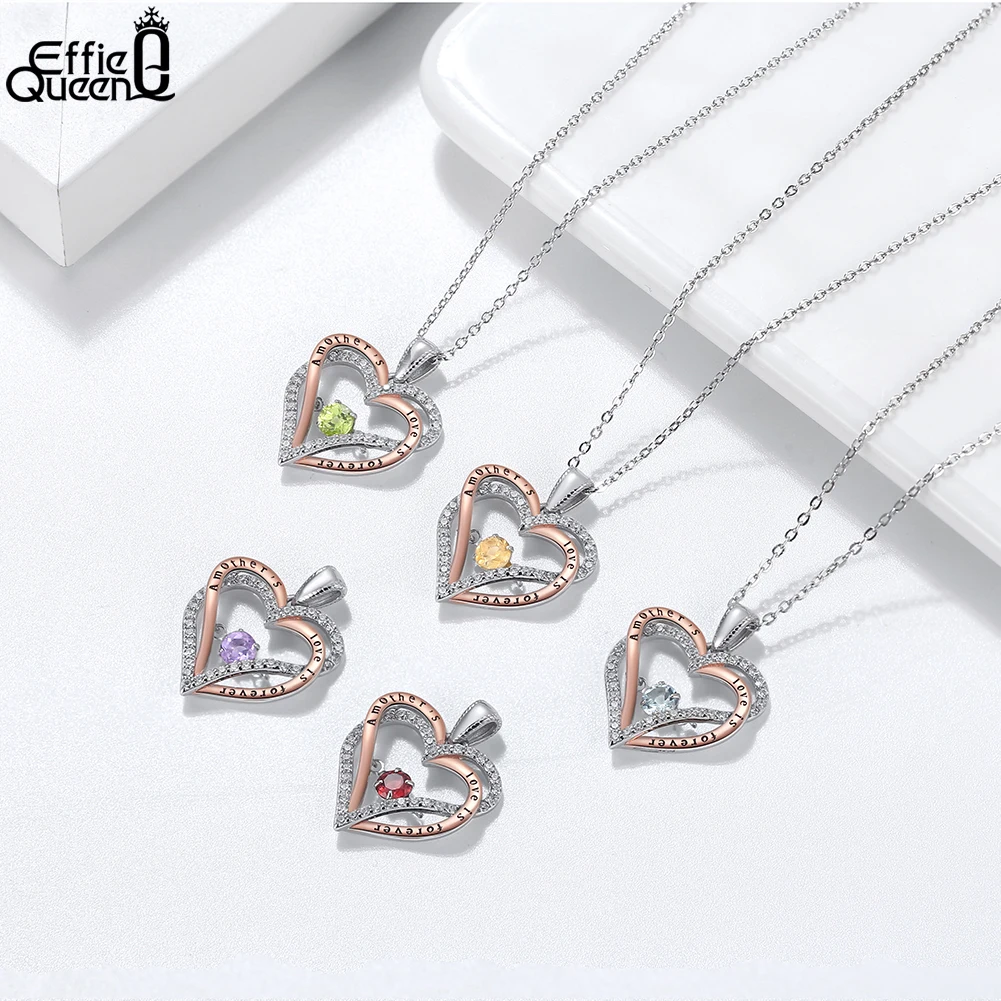 

Effie Queen Dancing Gemstone Topaz Amethyst Olivine Citrine Garnet Heart Pendant Necklace Birthday Gift for Women Girls GMN26